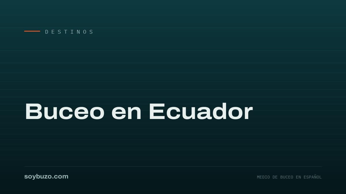 Portada de soybuzo.com con el título «Buceo en Ecuador»