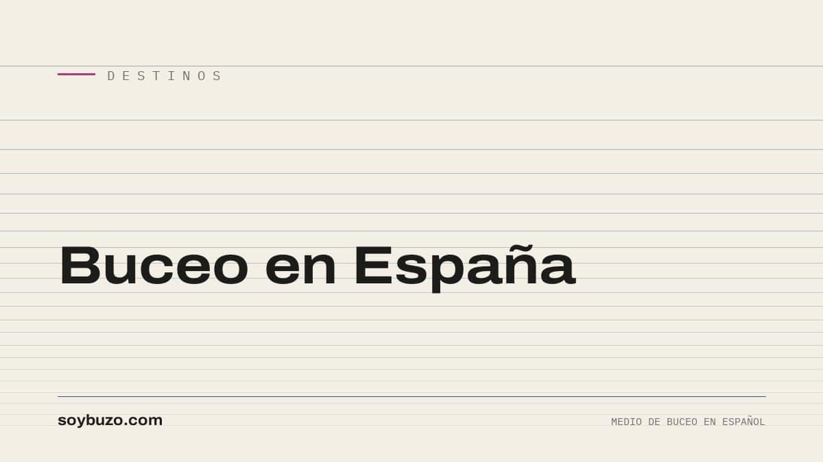 Portada de soybuzo.com con el título «Buceo en España»