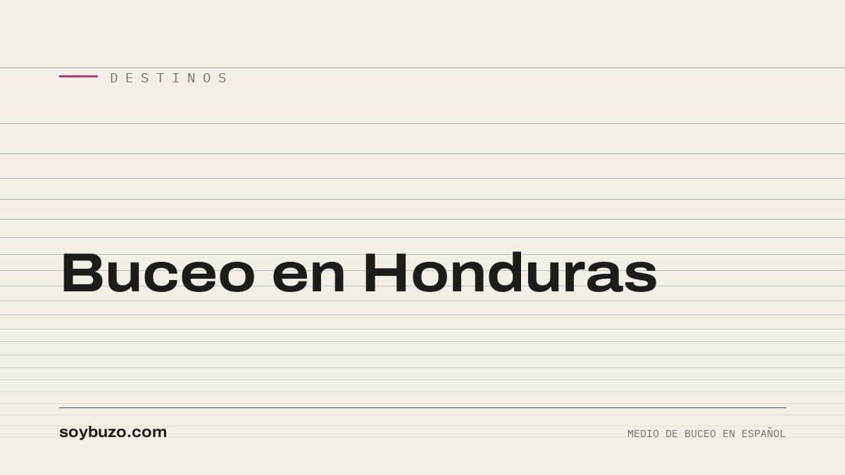 Portada de soybuzo.com con el título «Buceo en Honduras»
