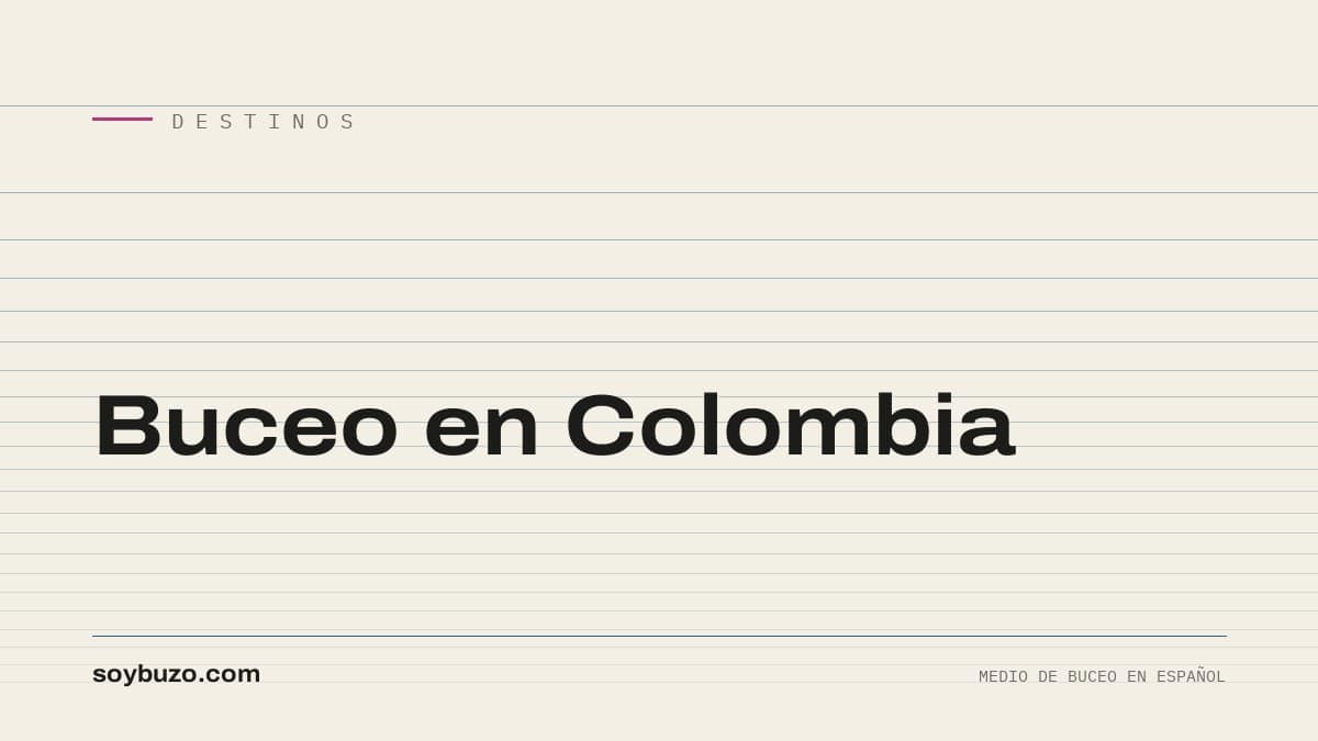 Portada de soybuzo.com con el título «Buceo en Colombia»