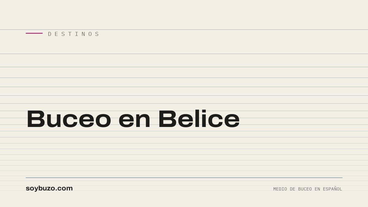 Portada de soybuzo.com con el título «Buceo en Belice»