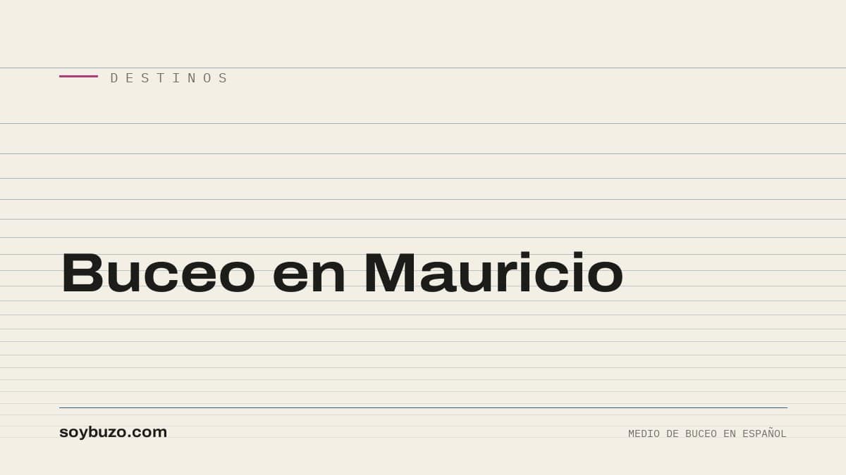 Portada de soybuzo.com con el título «Buceo en Mauricio»