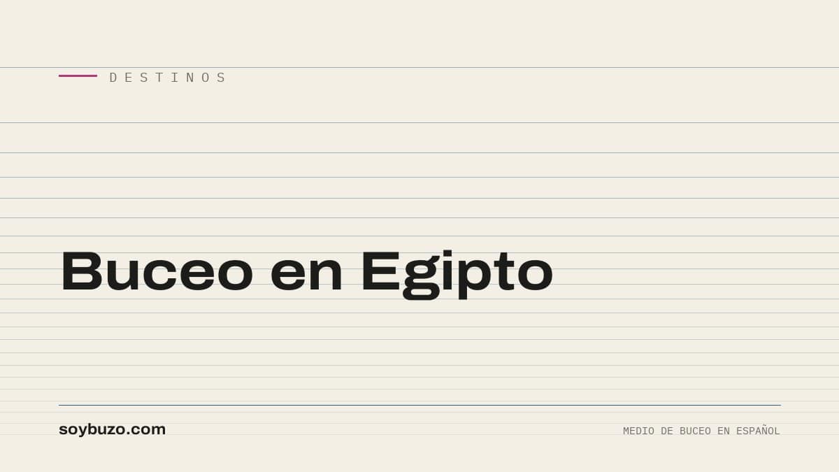 Portada de soybuzo.com con el título «Buceo en Egipto»