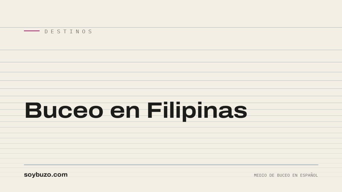 Portada de soybuzo.com con el título «Buceo en Filipinas»