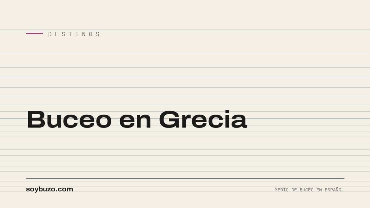 Portada de soybuzo.com con el título «Buceo en Grecia»