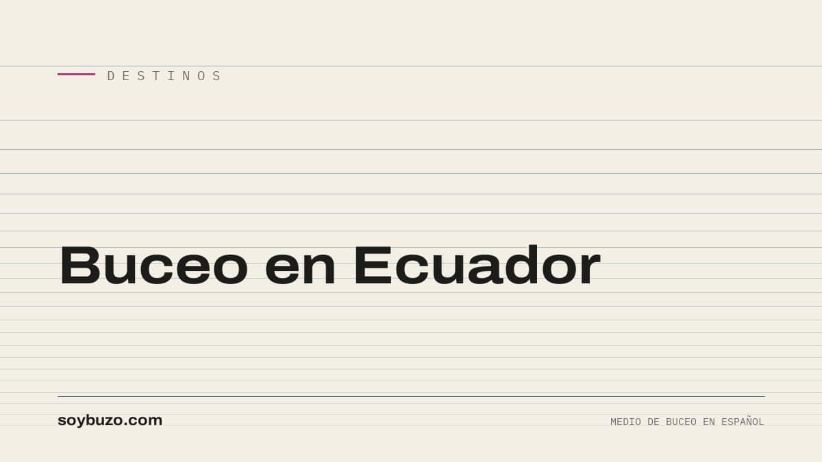 Portada de soybuzo.com con el título «Buceo en Ecuador»