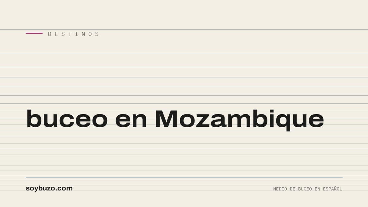 Portada de soybuzo.com con el título «buceo en Mozambique»