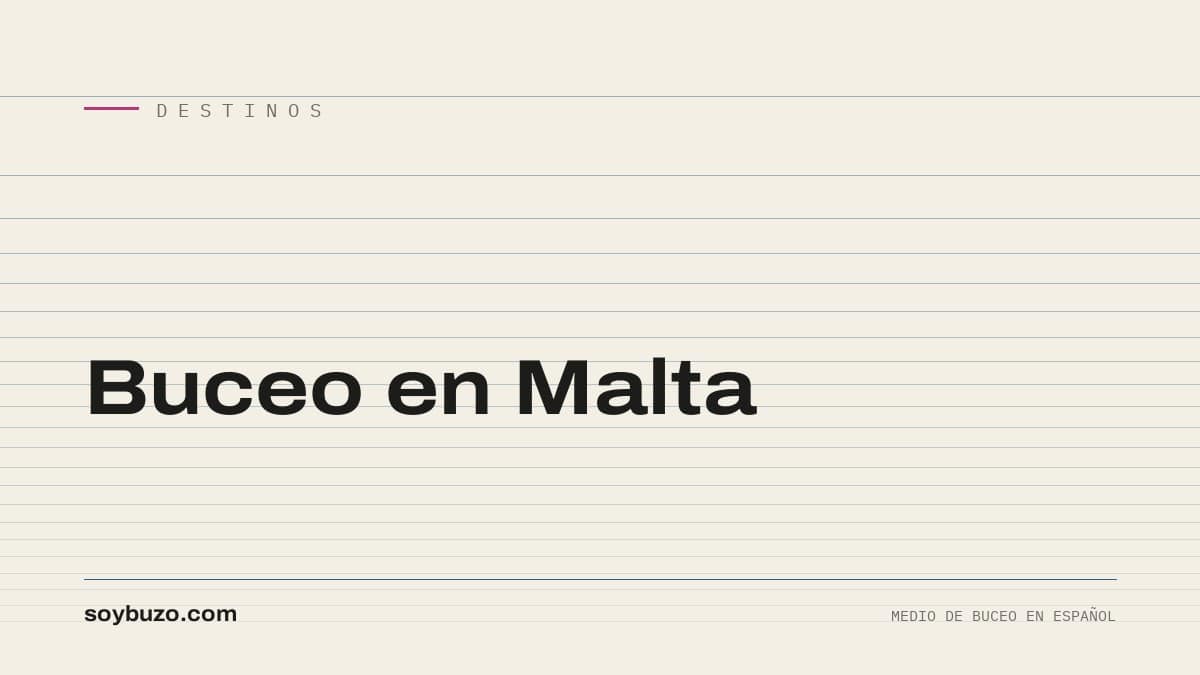 Portada de soybuzo.com con el título «Buceo en Malta»