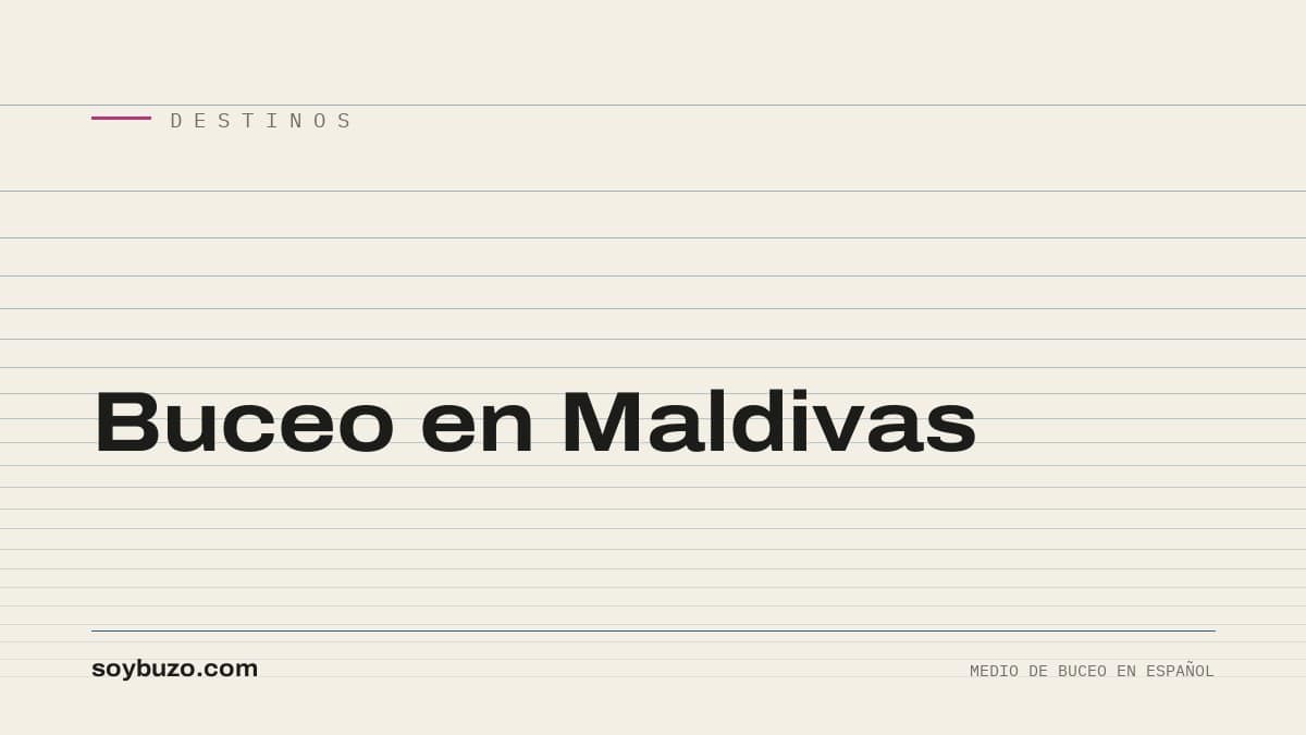 Portada de soybuzo.com con el título «Buceo en Maldivas»