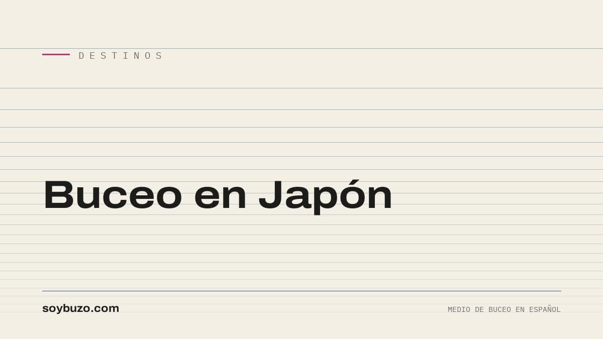 Portada de soybuzo.com con el título «Buceo en Japón»