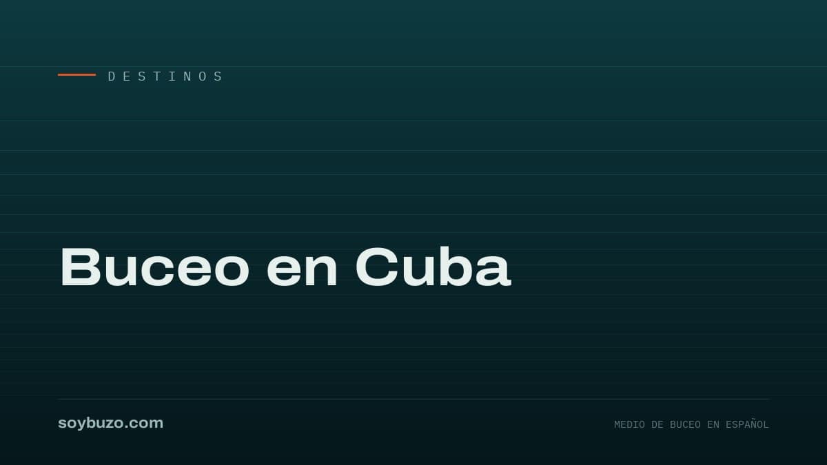 Portada de soybuzo.com con el título «Buceo en Cuba»