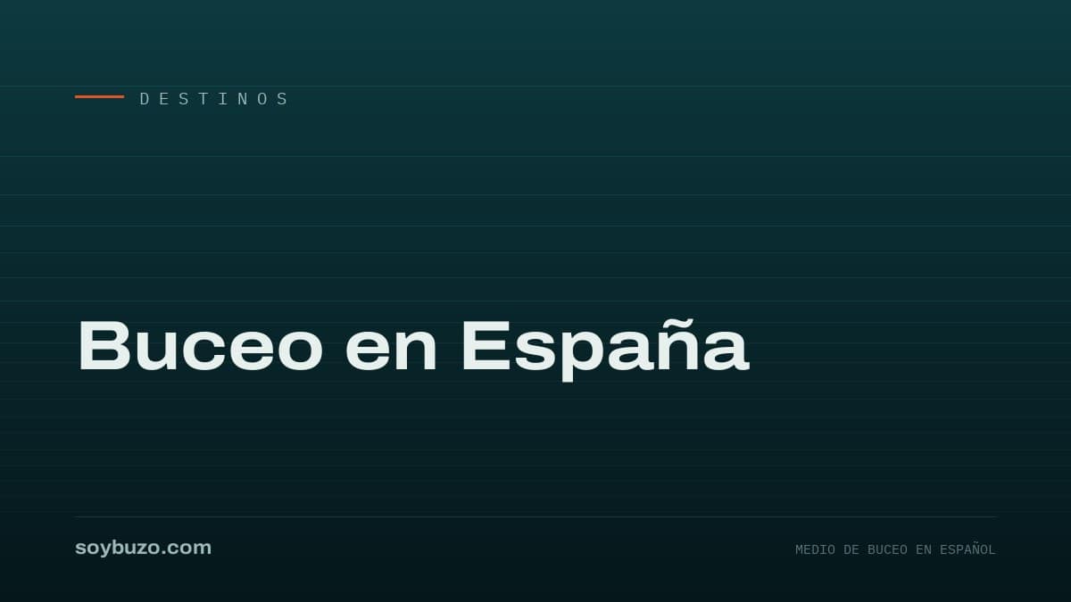 Portada de soybuzo.com con el título «Buceo en España»