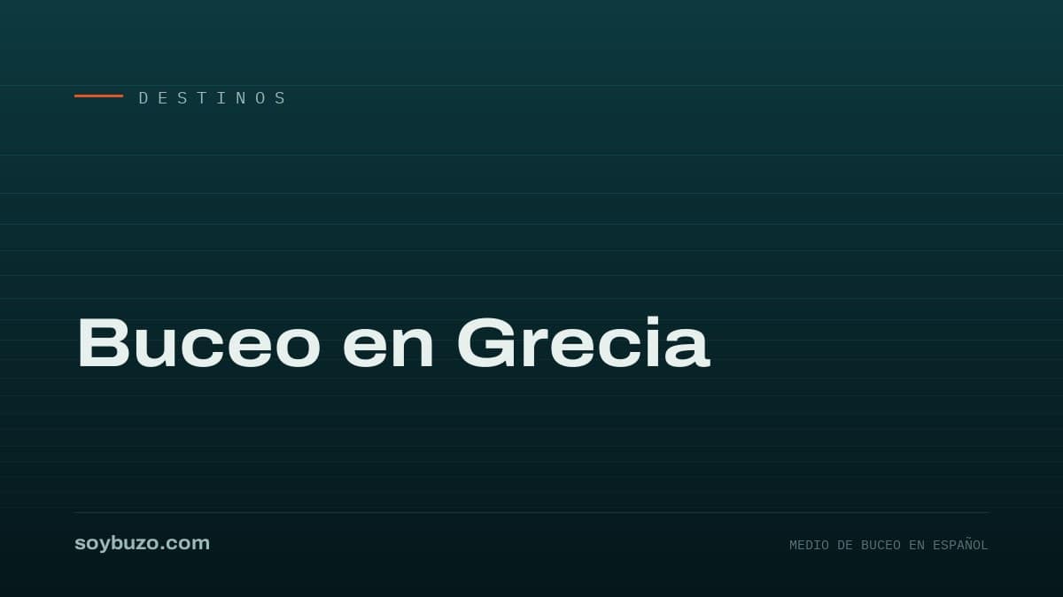 Portada de soybuzo.com con el título «Buceo en Grecia»